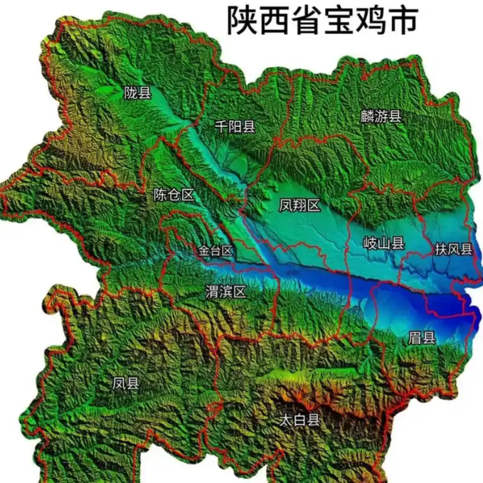 陕西省宝鸡产区地图